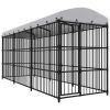 Outdoor Dog Kennel with Roof 177.2"x59.1"x82.7"