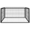 Dog Playpen 4 Panels Black 39.4"x19.7" Powder-coated Steel