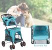 Portable Folding Dog Stroller Travel Cage Stroller for Pet Cat Kitten Puppy Carriages - Large 4 Wheels Elite Jogger