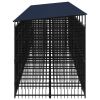 Outdoor Dog Kennel with Steel Roof