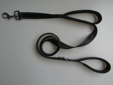 Pet Double Handle Pull Leash (Color: Black)