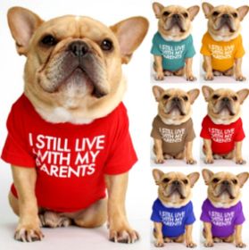 Round collar T-shirt dog clothing (Color: Red, size: L)