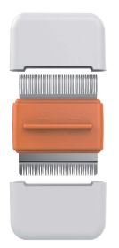 Pet Life 'Zipocket' 2-in-1 Under-rake and Stainless Steel Travel Grooming Pet Comb (Color: Orange)