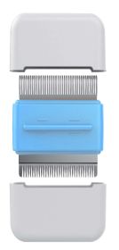 Pet Life 'Zipocket' 2-in-1 Under-rake and Stainless Steel Travel Grooming Pet Comb (Color: Blue)