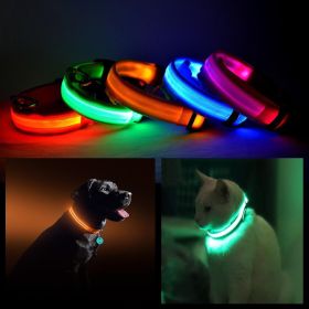 LED PET Safety Halo Style Collar (Color: Blue, size: large)