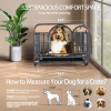 32in Heavy Duty Dog Crate, Furniture Style Dog Crate with Removable Trays and Wheels for High Anxiety Dogs